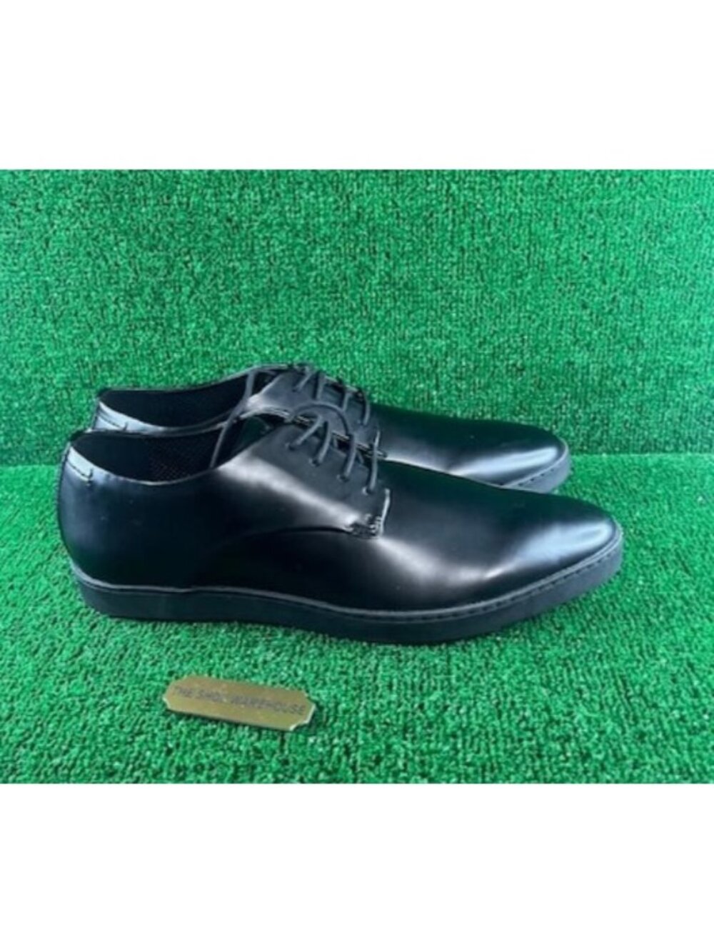 Calvin Klein CMFASA Oxford Dress Shoes Leather Almond Toe Casual Black Sz 12